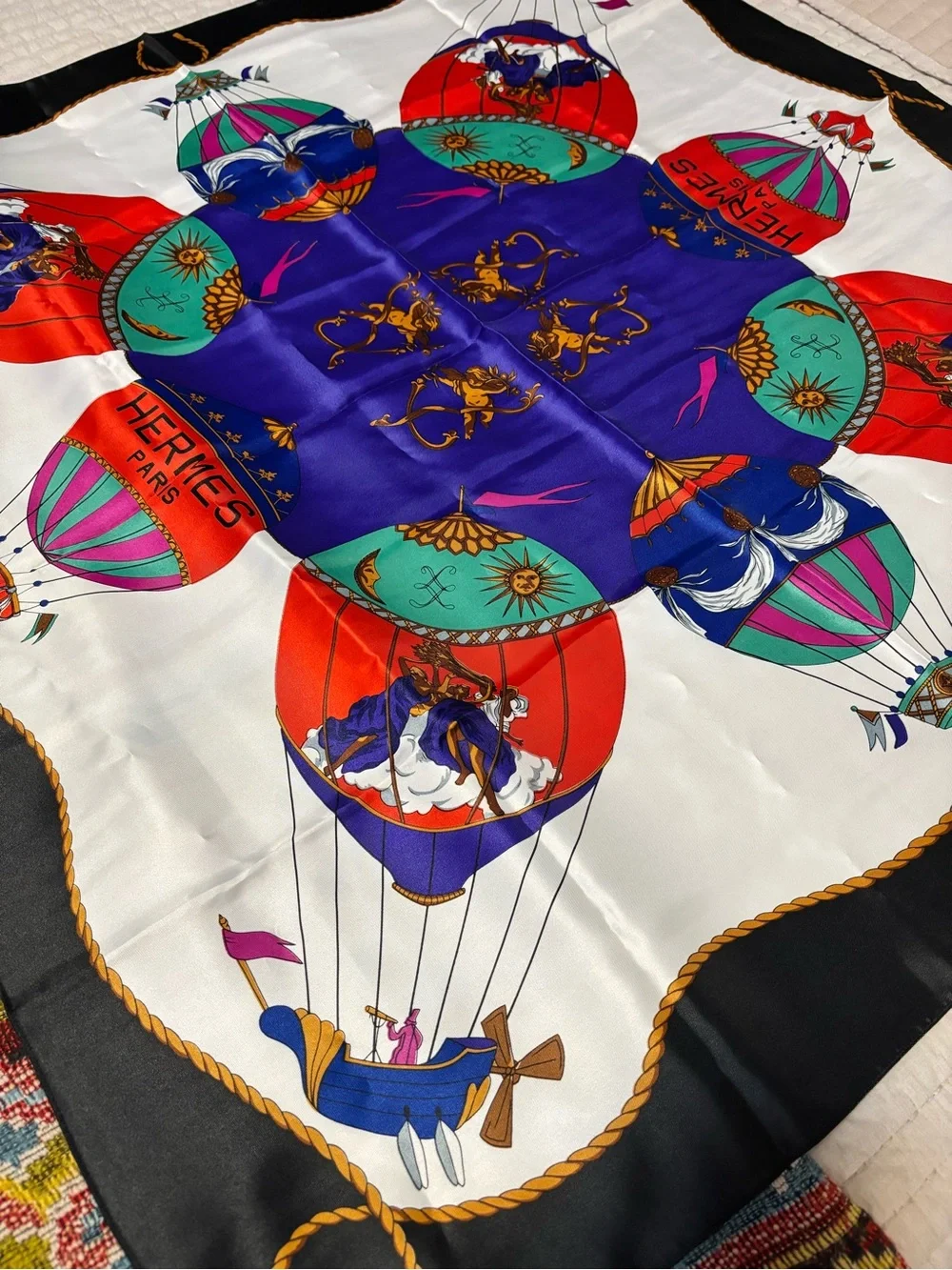 Hermes-style hot air balloon scarf
